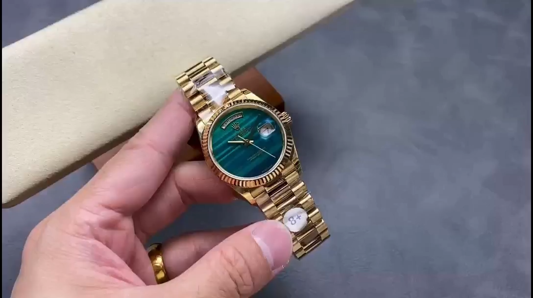 Rolex Day Date 18038 Yellow Gold Tigers Eye Watch