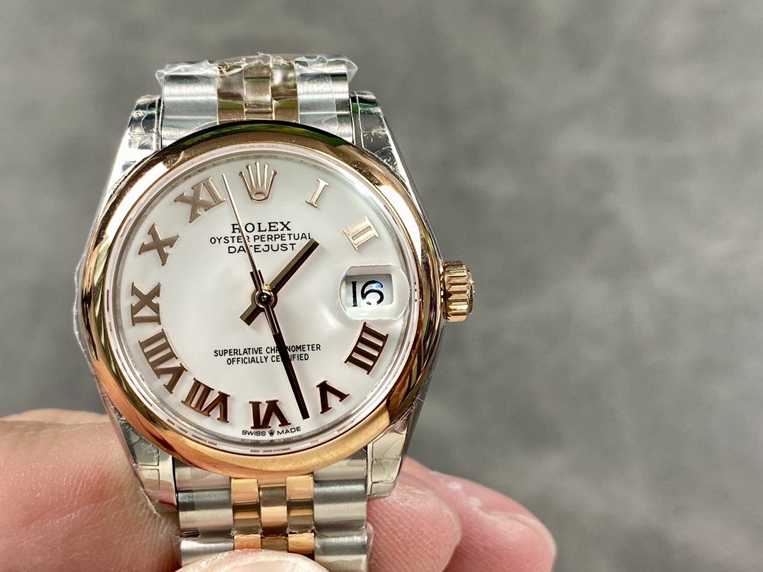 Rolex Datejust 31mm Stainless Steel and Rose Gold 278241 0002 White Roman Jubilee