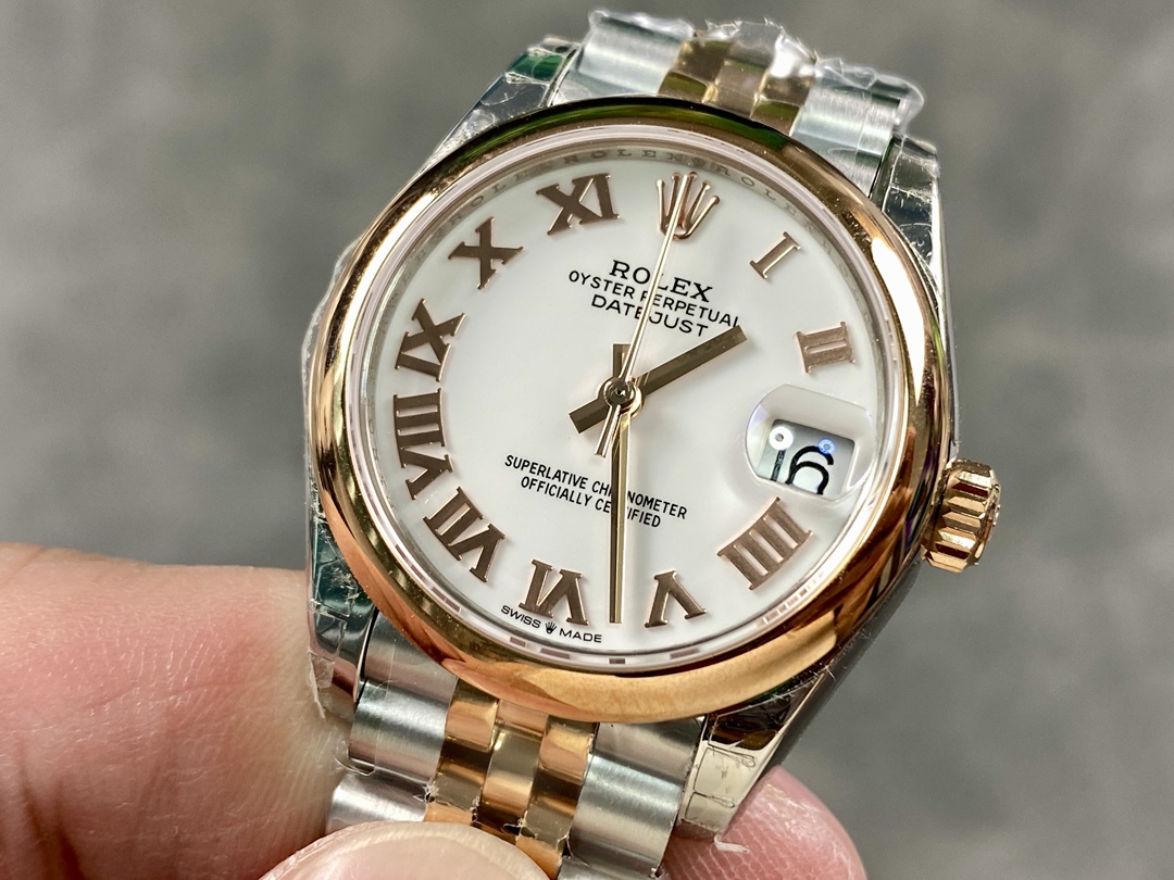 Rolex Datejust 31mm Stainless Steel and Rose Gold 278241 0002 White Roman Jubilee