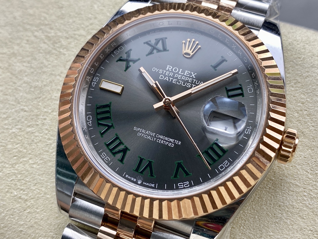 Replica Rolex Datejust 126231 0029 Slate Grey Wimbledon Roman Dial & Fluted Bezel 36mm