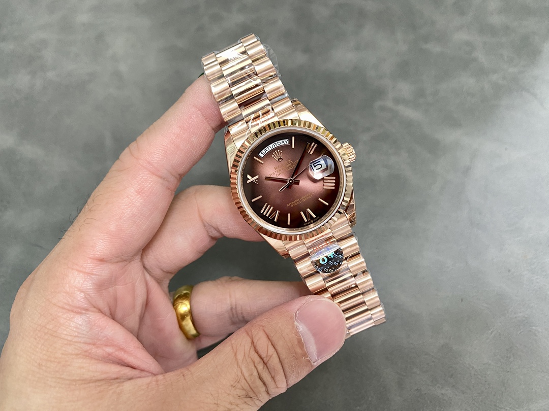 Rolex Day Date 128235 0075 Brown Ombré Roman Dial 36mm