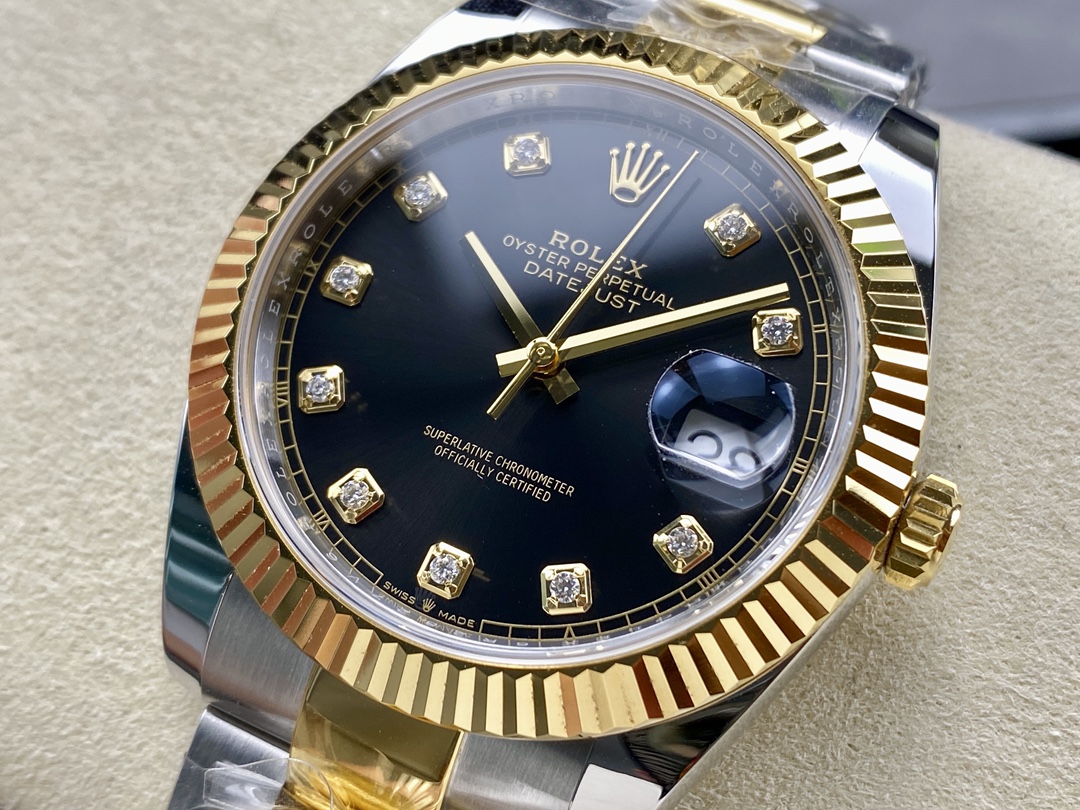 Rolex Datejust 41 Black Diamond Dial M126333 0005 Men's Watch