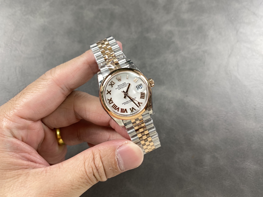 Rolex Datejust 31mm Stainless Steel and Rose Gold 278241 0002 White Roman Jubilee