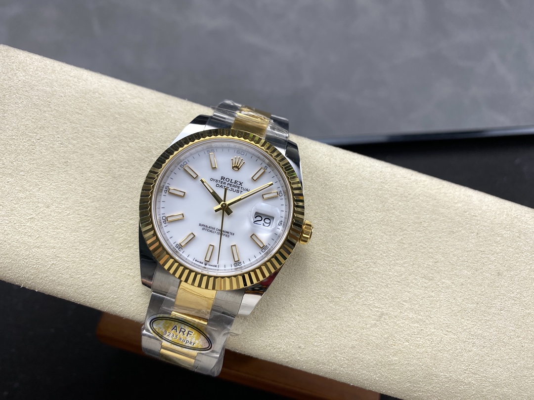Rolex Datejust 126333 0015 White Index Oyster 41mm Two Tone Steel