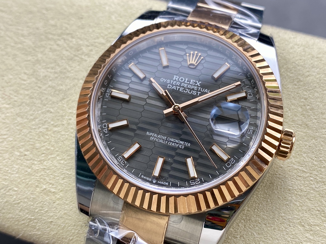 Rolex Datejust 41 Everose Gold & Stainless Steel 126331 0019 Men's Watch