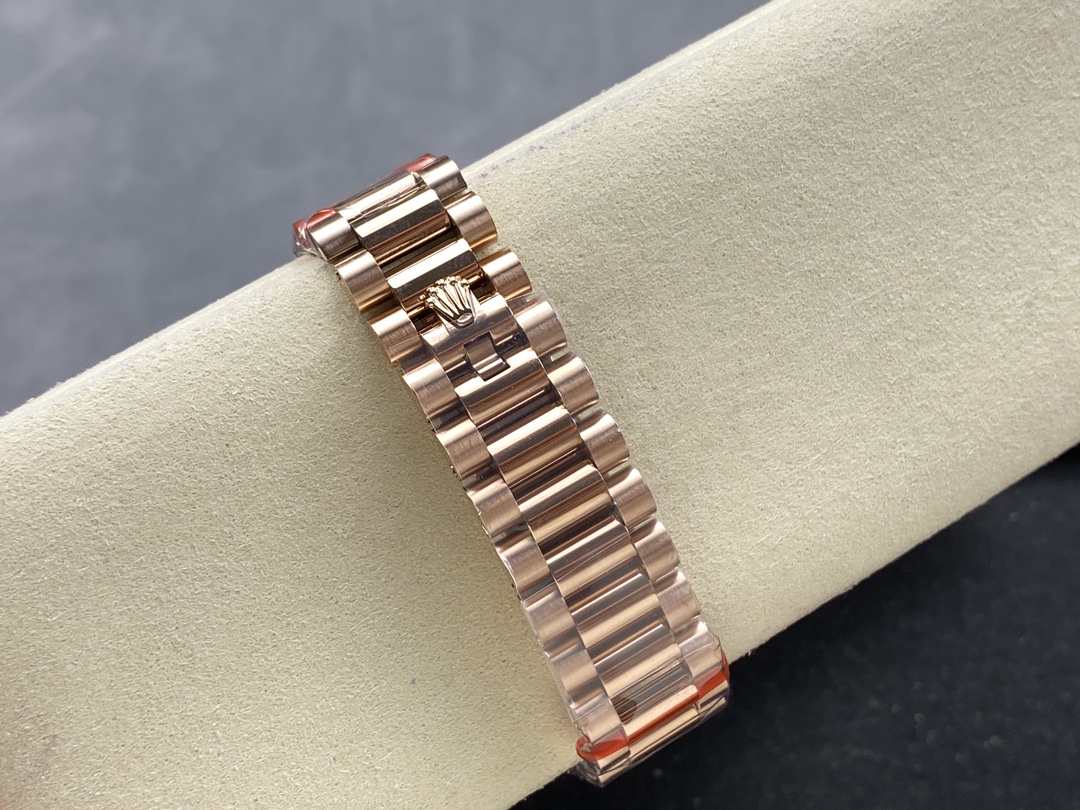 Rolex Day-Date 128235 Everose Gold Brown Ombre Diamond Dial 36MM Unisex Replica Watch