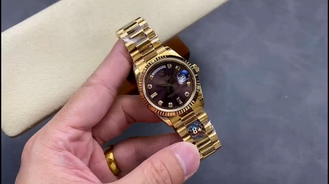 Rolex Day-Date 128238 Fluted Bezel Dark Grey Dial 36MM Unisex Replica Watch