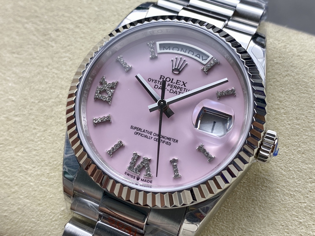 Rolex Day Date 36 Pink Roman m128236 0006