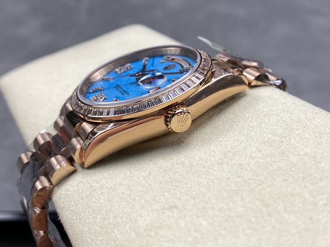 Rolex Day Date Oyster 36 mm Everose Gold Diamonds Bezel M128345RBR 0068