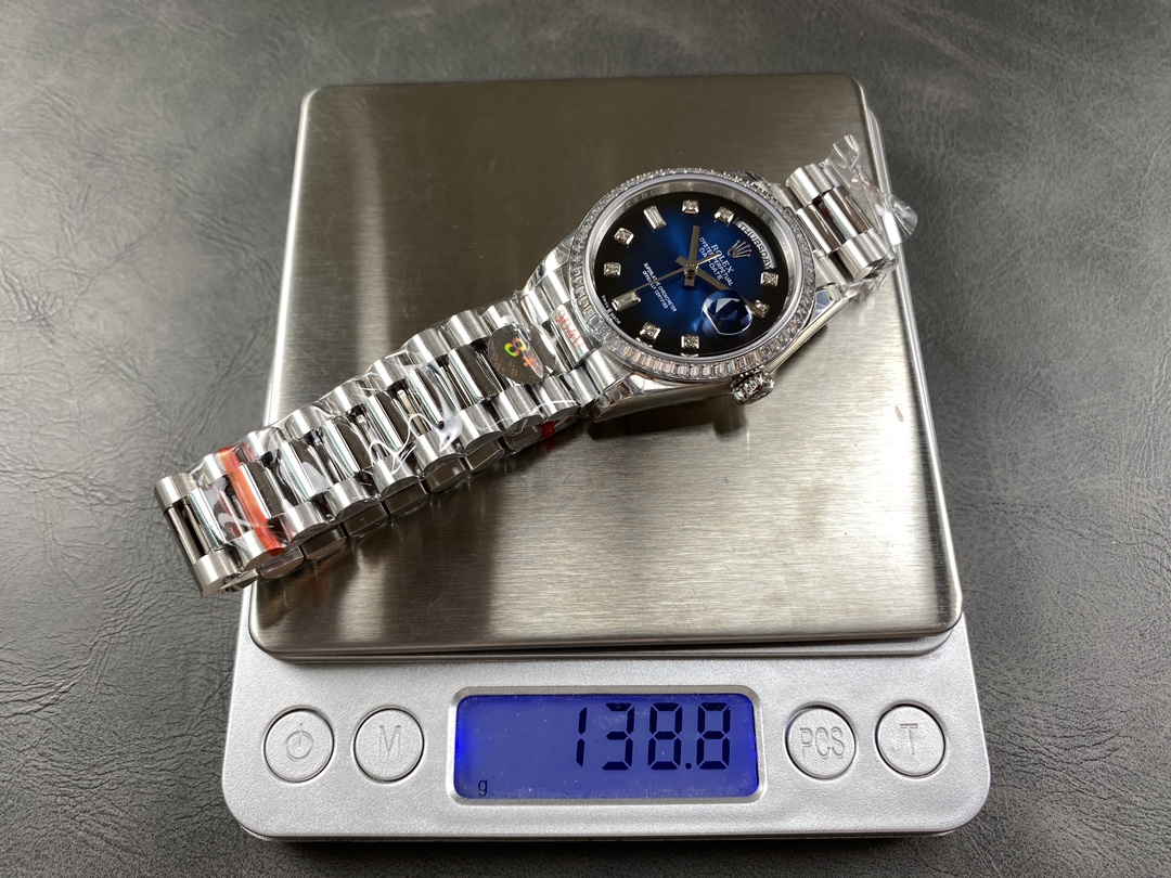 Rolex Day-Date 128349RBR 0010 Blue Ombre Dial Diamond Bezel 36MM Unisex Replica Watch