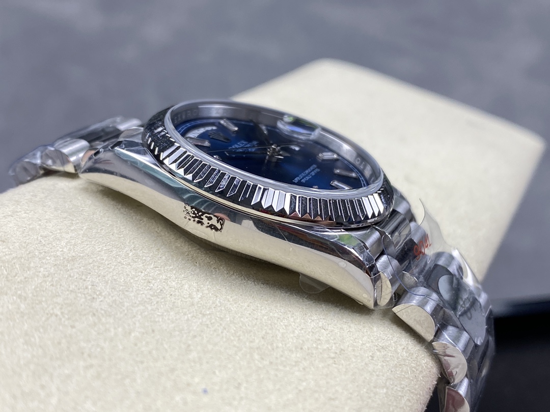 Rolex Day Date White Gold 36 Blue Diamond Dial m128239 0069