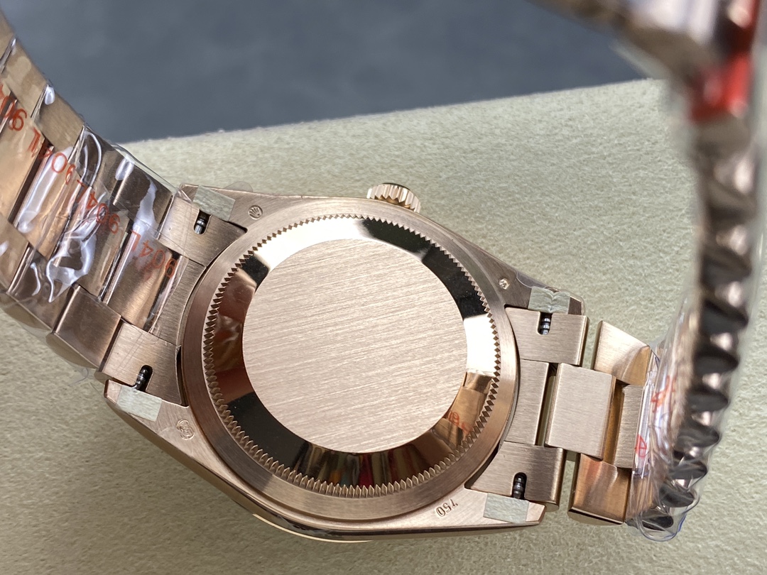 Rolex Day-Date 128235 Everose Gold Brown Ombre Diamond Dial 36MM Unisex Replica Watch