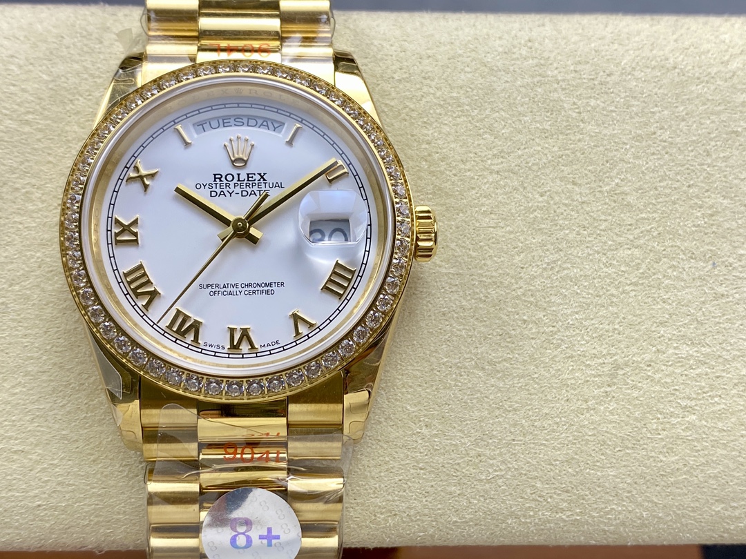 Rolex Day Date 36 Yellow Gold m128348rbr 0064 White Dial