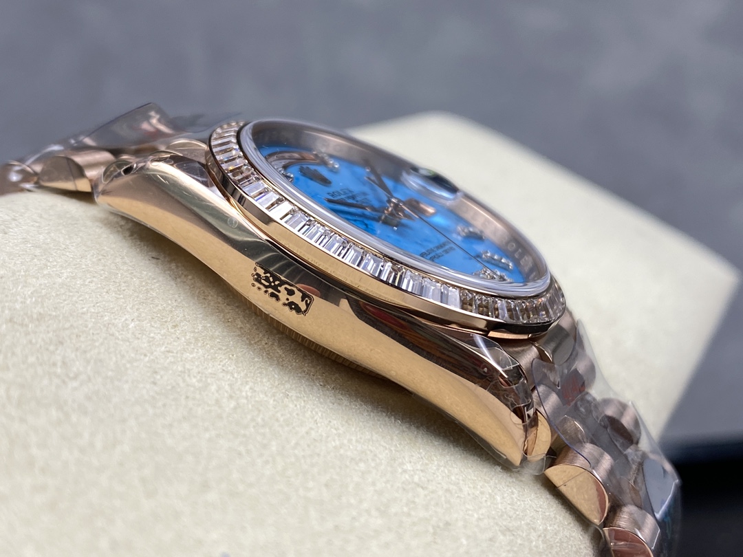 Rolex Day Date Oyster 36 mm Everose Gold Diamonds Bezel M128345RBR 0068