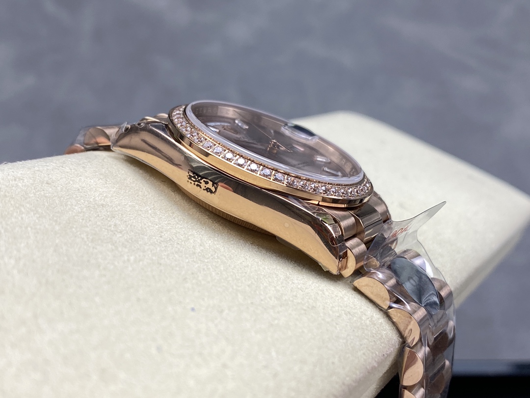 Rolex Day-Date 228345RBR 0007 Sundust Diamond Dial Diamond Bezel 40mm Mens Replica Watch