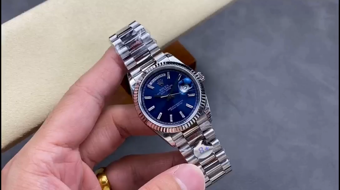 Rolex Day Date White Gold 36 Blue Diamond Dial m128239 0069