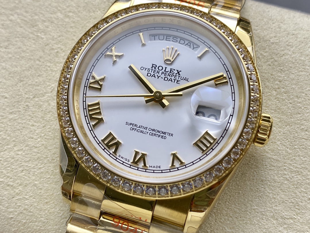 Rolex Day Date 36 Yellow Gold m128348rbr 0064 White Dial
