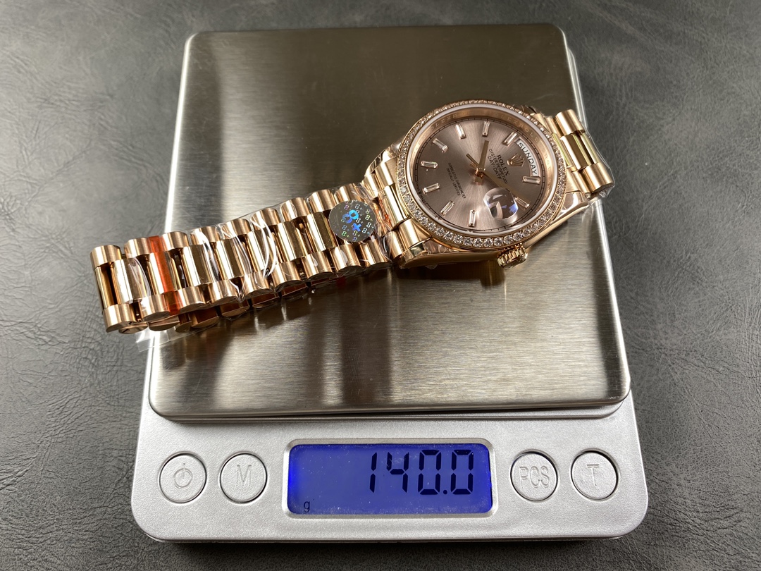 Rolex Day-Date 228345RBR 0007 Sundust Diamond Dial Diamond Bezel 40mm Mens Replica Watch