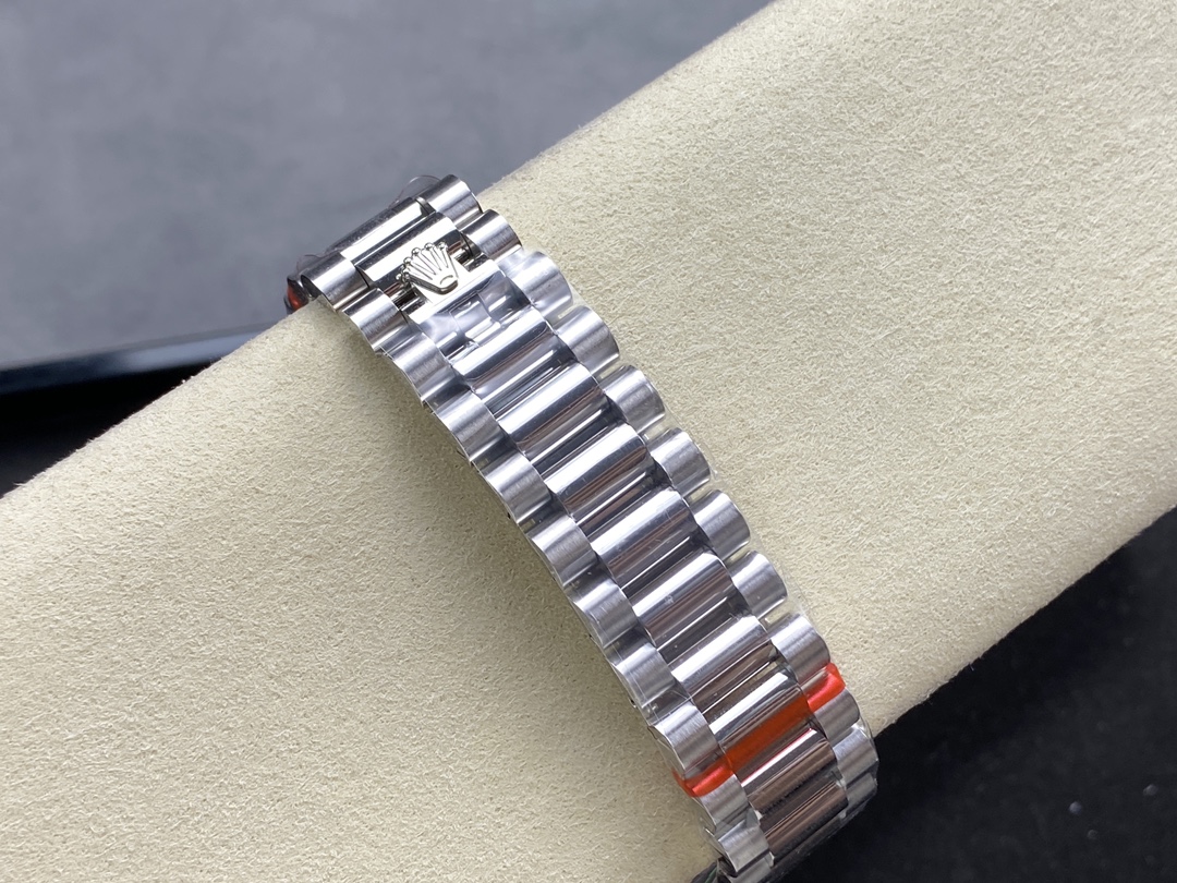 Rolex Day Date 36 MOP Dial Diamond Bezel Platinum m128396tbr 0022