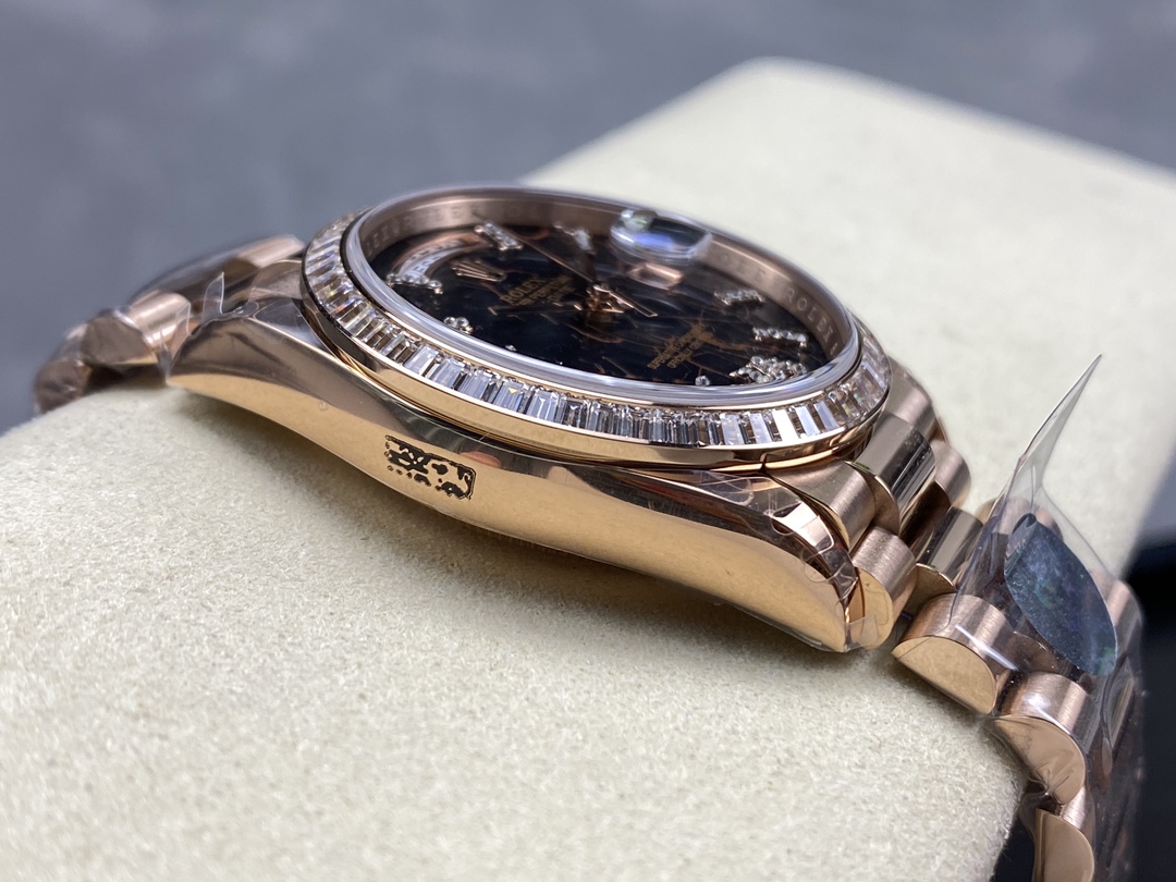 Rolex Day-Date 128345RBR Eisenkiesel dial Everose Gold 36MM Unisex Replica Watch