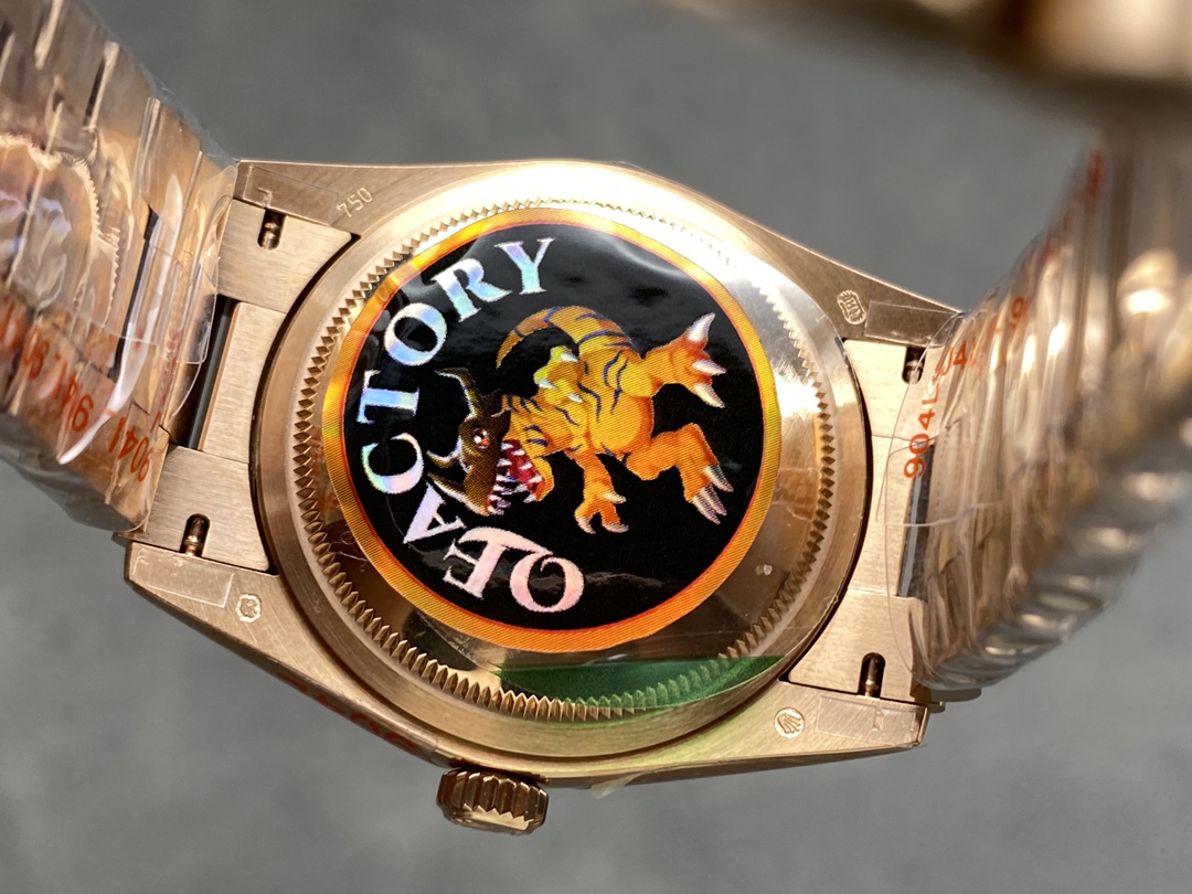 Rolex Day Date Rose Gold Slate Diamond Dial President Bracelet M128235 0050