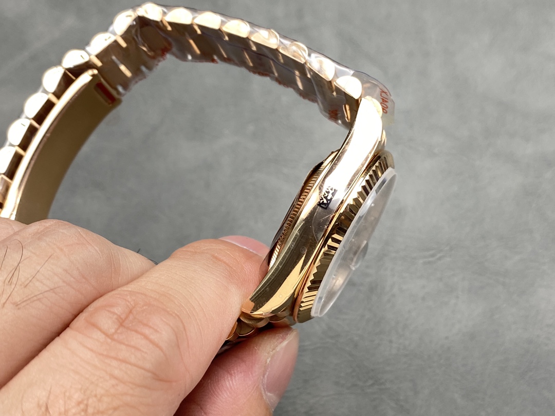 Rolex Day Date Rose Gold Slate Diamond Dial President Bracelet M128235 0050