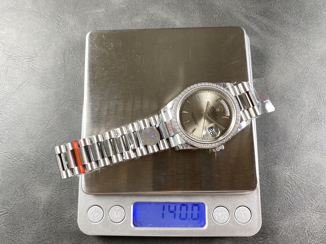 Rolex Day Date 36mm Platinum and Diamonds Bezel 128396tbr 0004