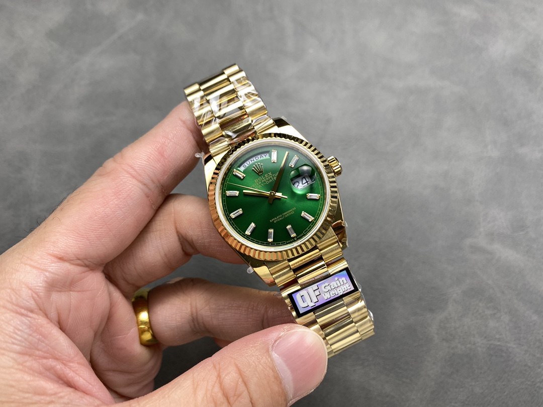 Rolex Day Date 36 Yellow Gold Automatic Green Diamond Dial M128238 0130