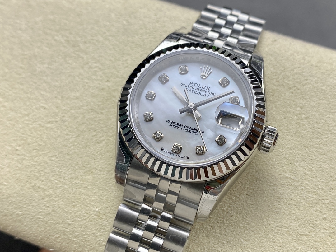 Rolex Datejust 279174 Stainless Steel Mother Of Pearl Diamond Dial 28mm Lady Replica Watch