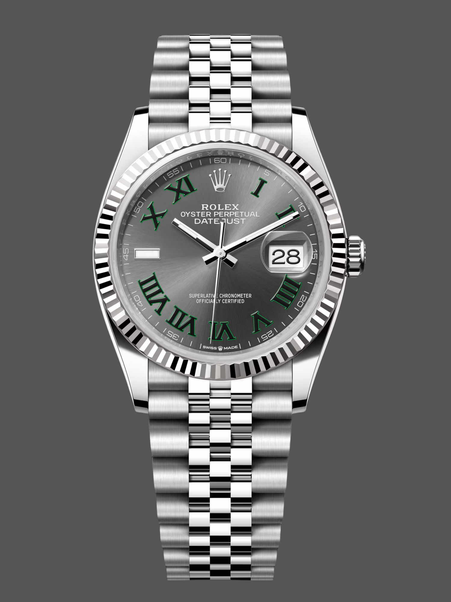 Rolex Datejust 126234 Slate Grey Wimbledon Dial 36MM Unisex Replica Watch