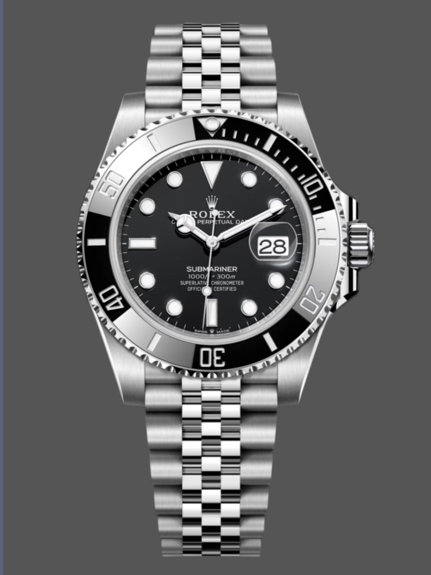 Rolex Submariner 41 Black Dial Fluted Bezel Jubilee 126610LN Men's Watch