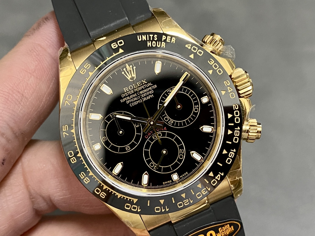 Rolex Daytona 116518LN Black Dial Yellow Gold 40mm Mens Replica Watch