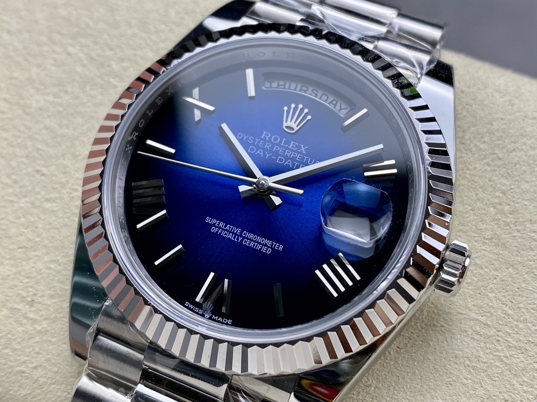 Rolex Day Date 40 White Gold Blue Ombre Dial M228236 0024
