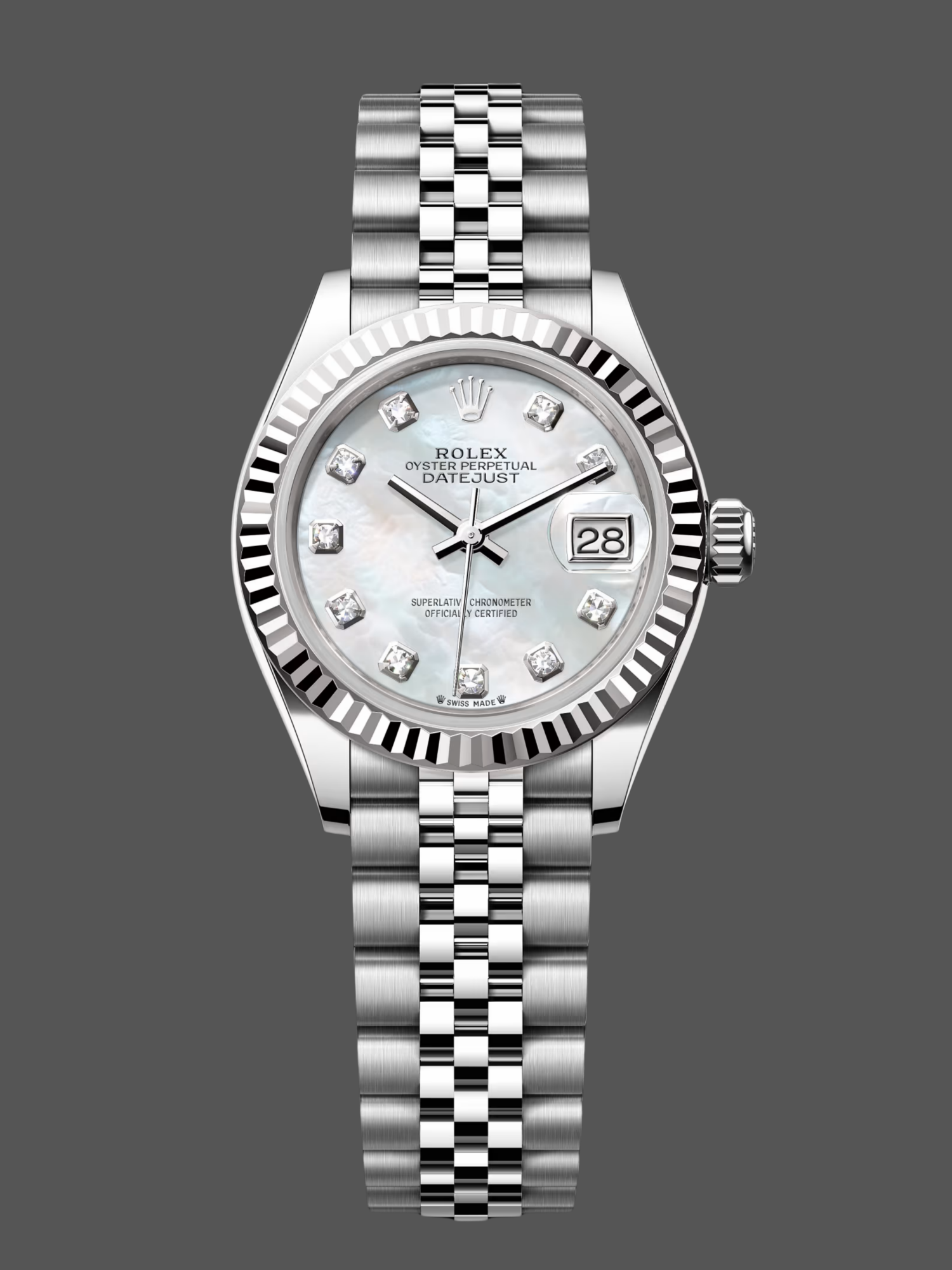 Rolex Datejust 279174 Stainless Steel Mother Of Pearl Diamond Dial 28mm Lady Replica Watch