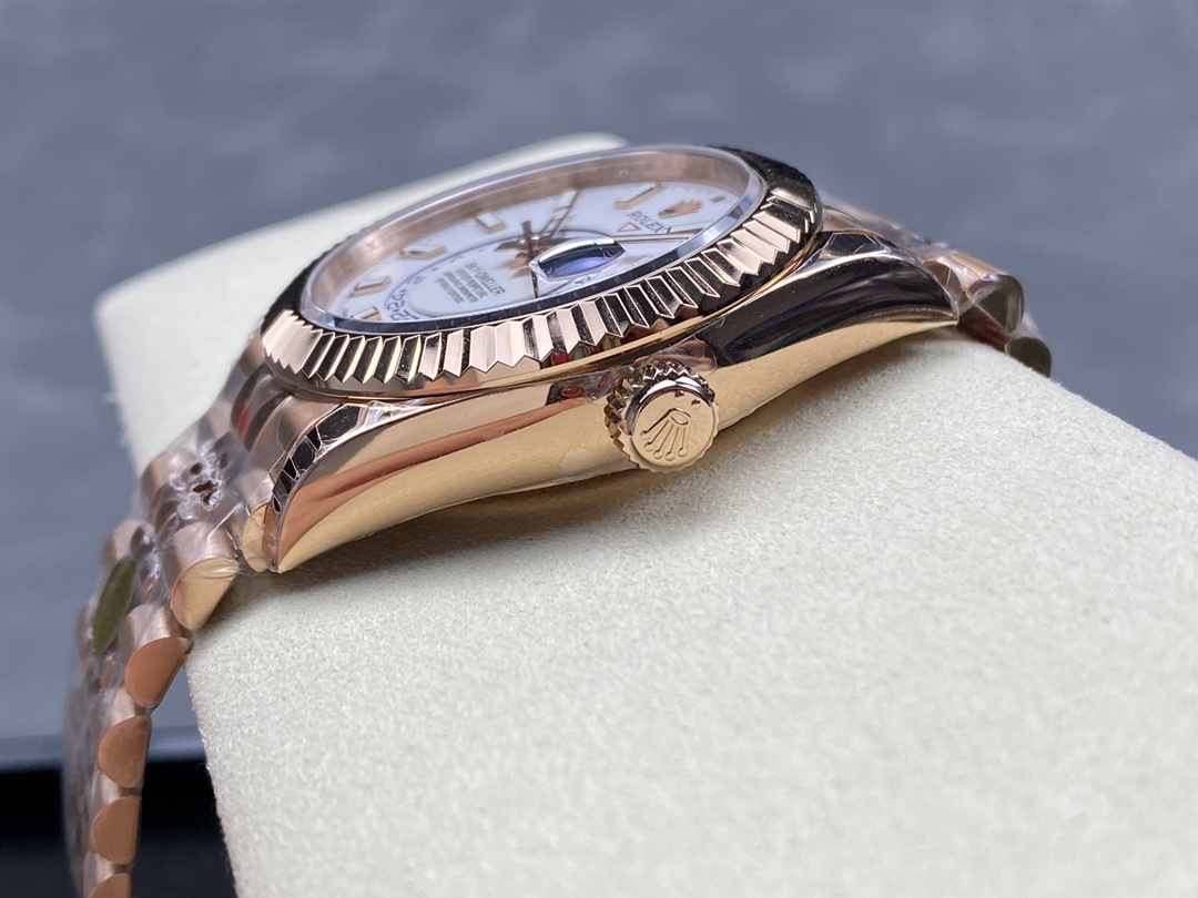 Rolex Sky Dweller 42mm Intense White Dial Fluted Bezel Jubilee Bracelet m336935 0007