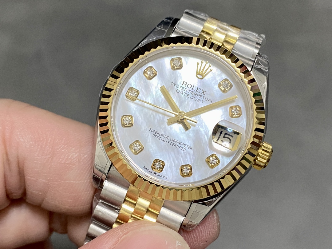 Rolex Datejust 279173 Mother Of Pearl Diamond Dial Fluted Bezel 28mm Lady Replica Watch