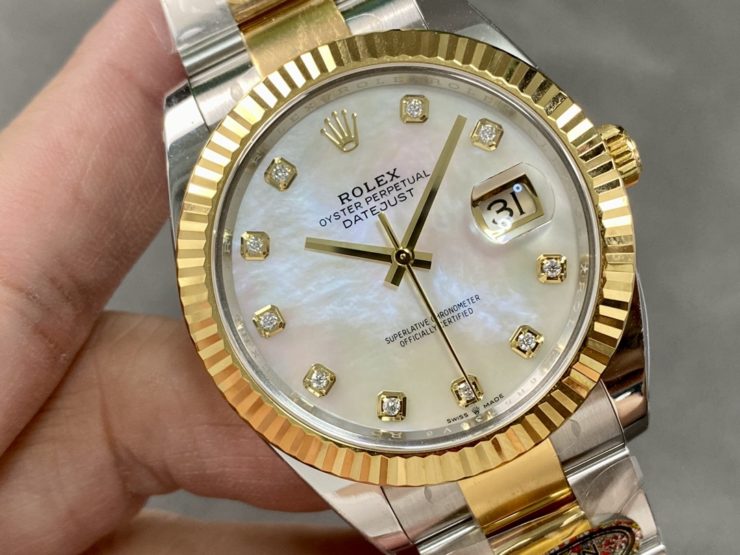 Rolex Datejust 126233 White MOP Diamond Dial 36MM Unisex Replica Watch