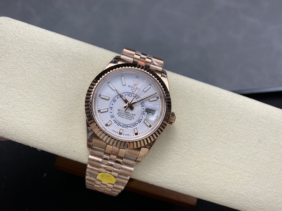 Rolex Sky Dweller 42mm Intense White Dial Fluted Bezel Jubilee Bracelet m336935 0007