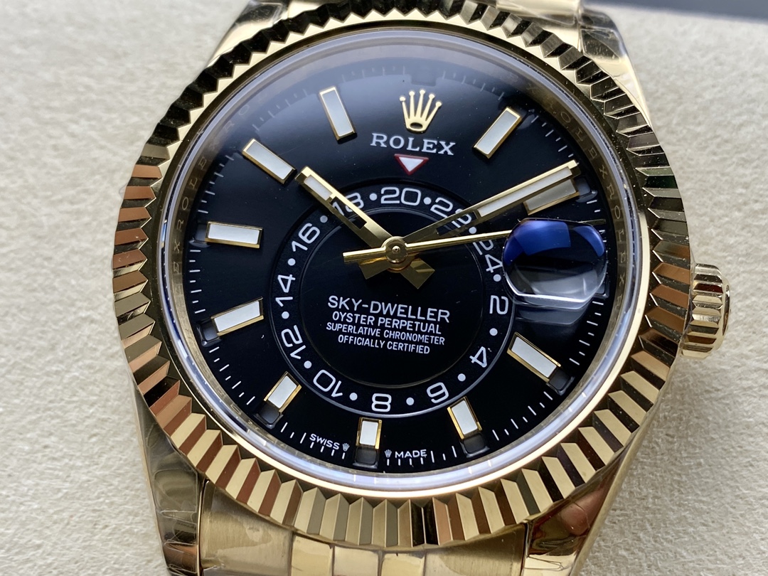Rolex Sky Dweller 42mm18 kt Yellow Gold Black Dial m336938 0005