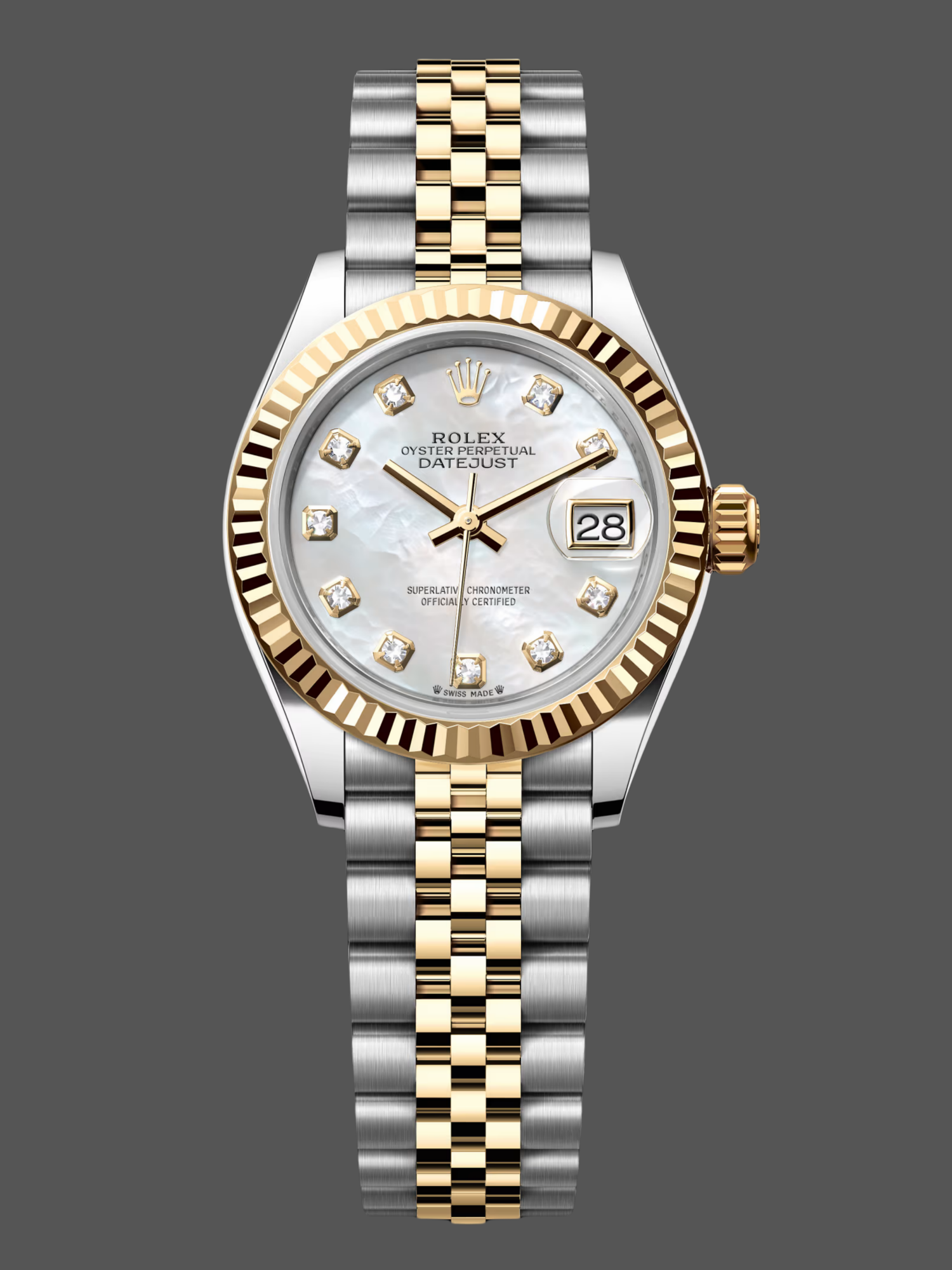 Rolex Datejust 279173 Mother Of Pearl Diamond Dial Fluted Bezel 28mm Lady Replica Watch