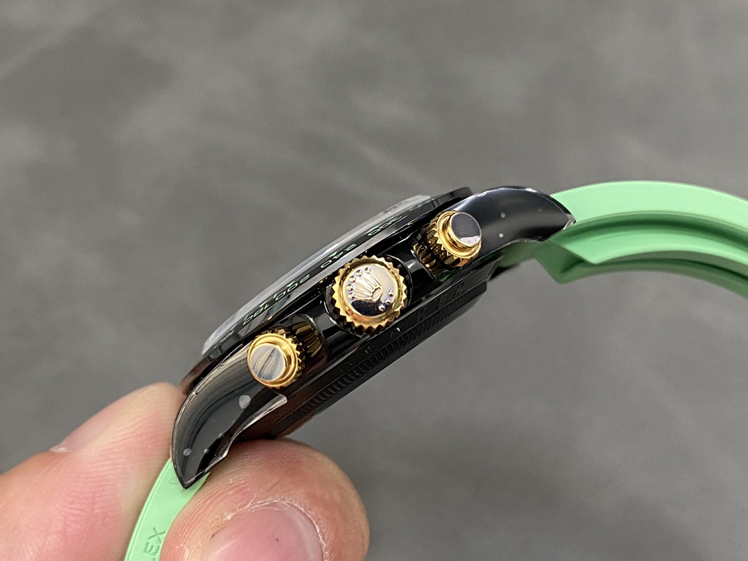 Rolex Daytona PVD Ceramic Bezel GET Best Edition Green Rubber Strap