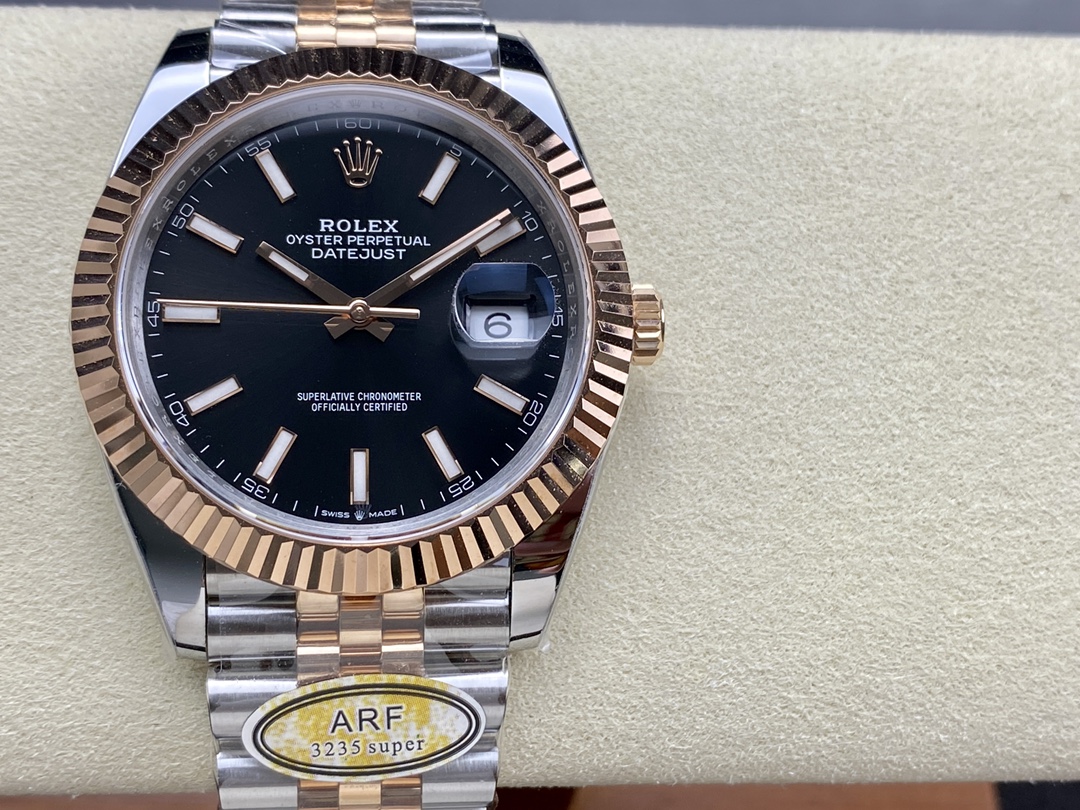 Rolex Datejust 41 Everose Gold Black Dial Jubilee Bracelet 126331