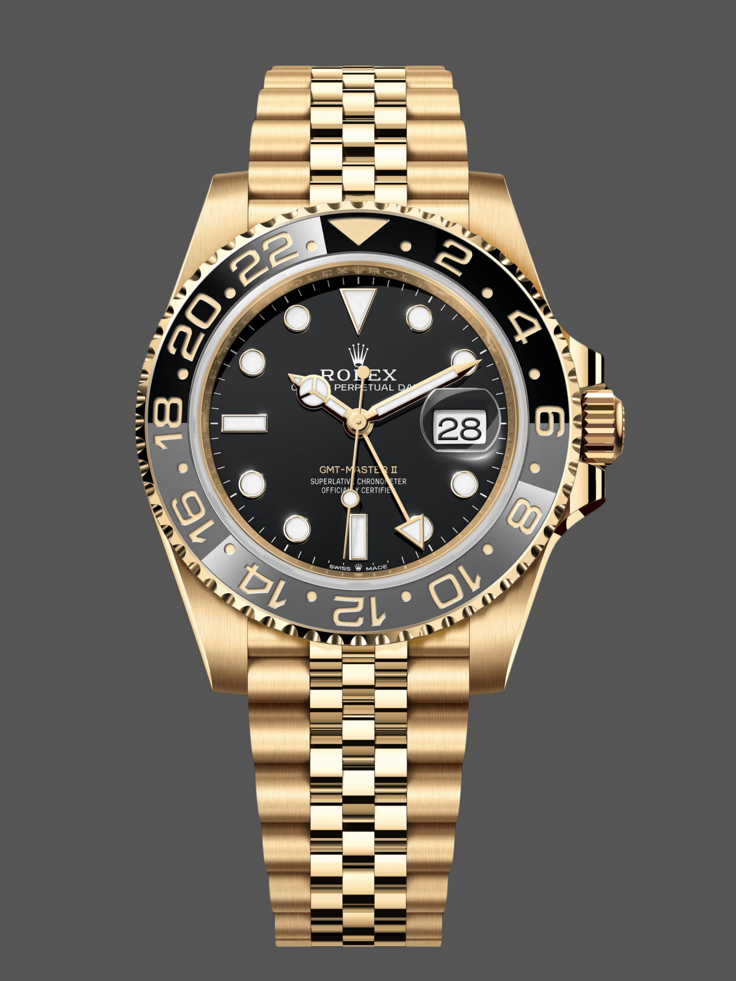 Rolex GMT Master II 40mm m126718grnr 0001 Oyster Bracelet Black Dial Mens Replica Watch