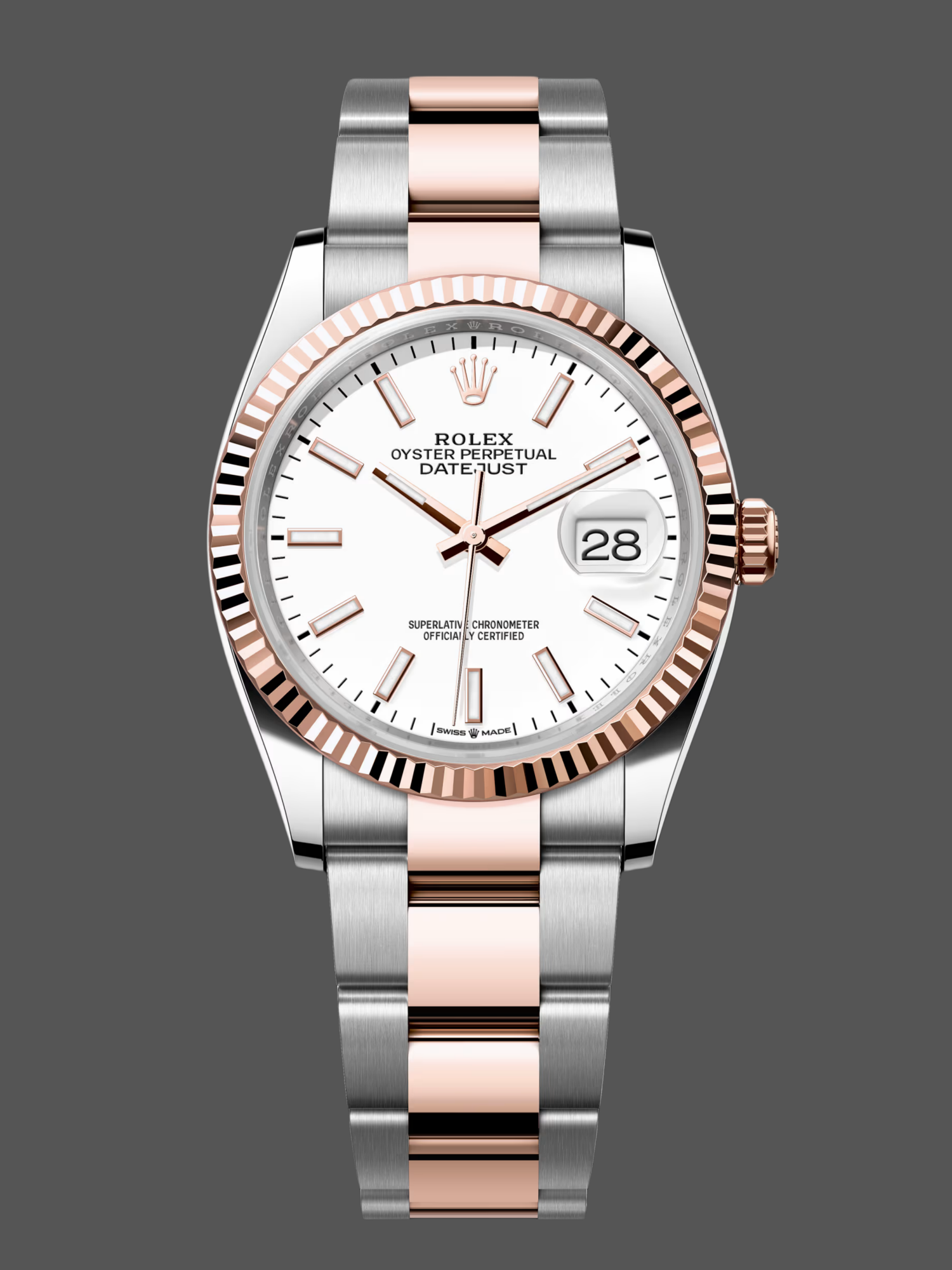Rolex Datejust Stainless Steel and Rose Gold m126231 0018 White Index Oyster