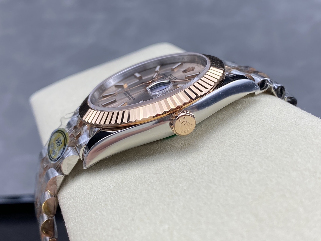 Rolex Datejust 41mm Two Tone Rose Gold Jubilee Band Sundust Index Dial 126331 0010