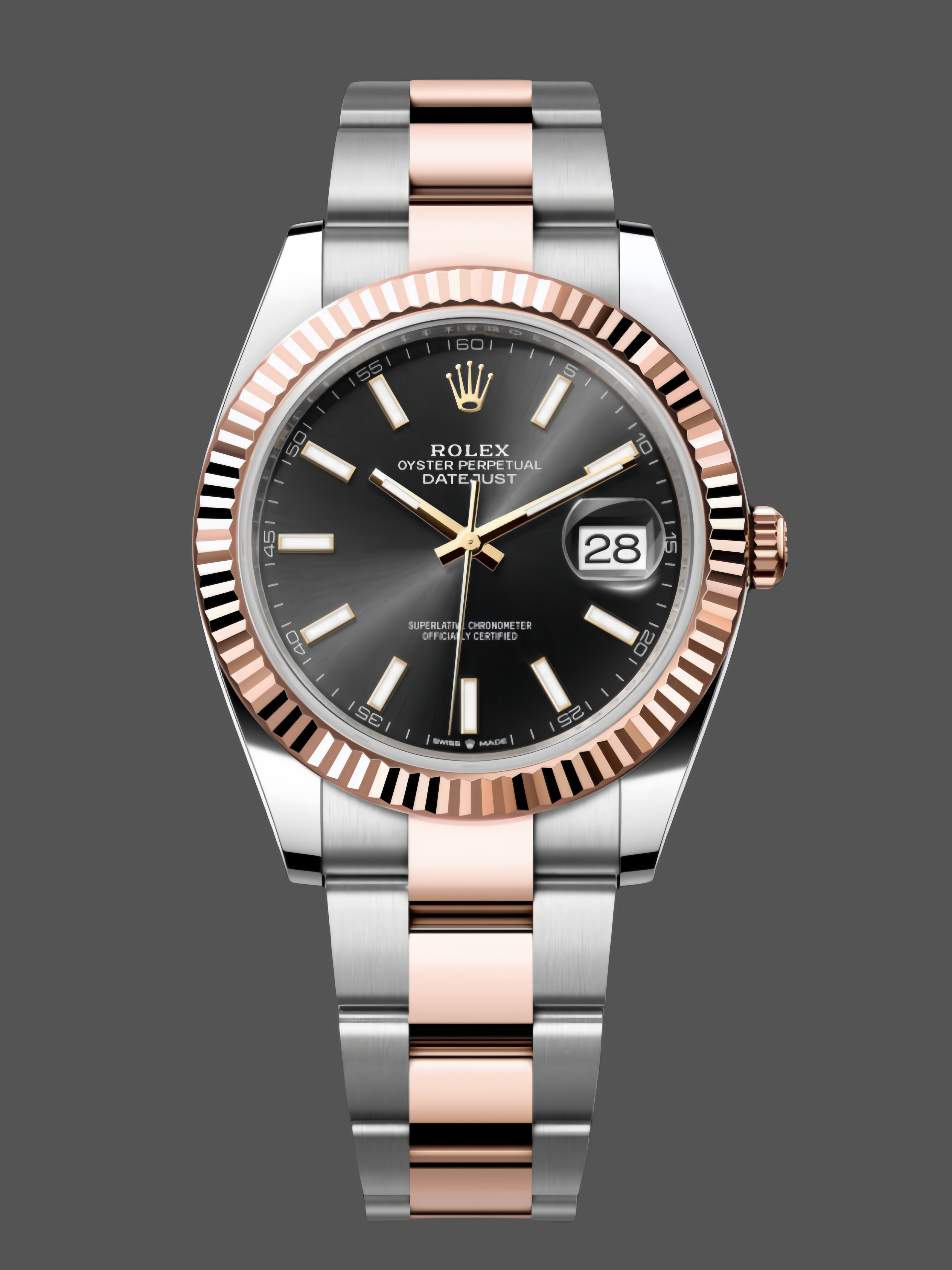 Rolex Datejust 41 Everose Gold Black Dial Oyster Bracelet 126331
