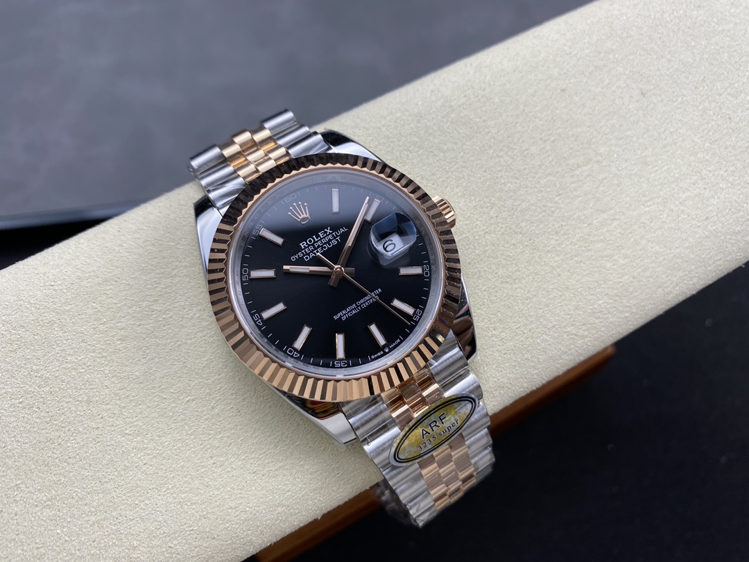 Rolex Datejust 41 Everose Gold Black Dial Jubilee Bracelet 126331