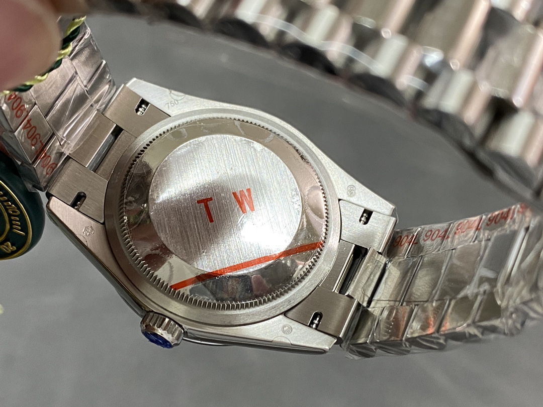 Rolex Day-Date 128349RBR White Mother of Pearl Dial Diamond Bezel 36MM Lady Replica Watch