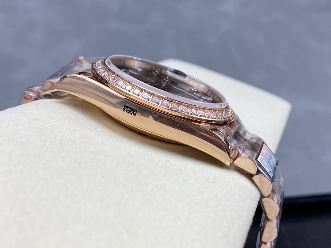 Rolex Day-Date 228345RBR Chocolate Brown Diamond Dial Diamond Bezel 40mm Mens Replica Watch