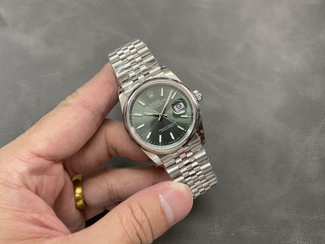 Rolex Datejust 36 Stainless Steel Mint Green Dial Jubilee M126200-0023